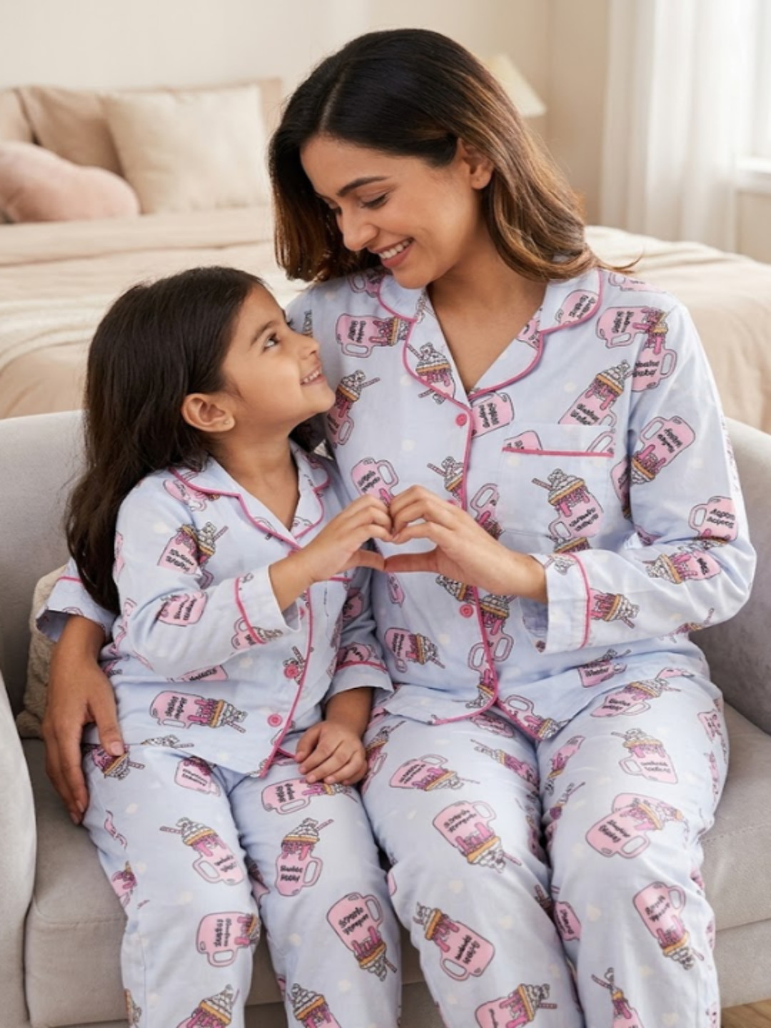Shakey Wakey Pure Cotton Mom &amp; Kids Twinning PJ Set