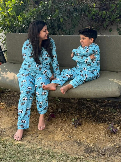 Let Me Sleep Cotton Rayon Mom &amp; Kids Twinning Pj Set