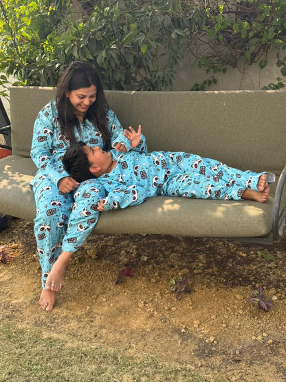 Let Me Sleep Cotton Rayon Mom &amp; Kids Twinning Pj Set