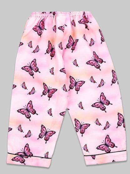 Butterfly Kids Pj Set - Cotton Rayon Pj Set with Notched Collar