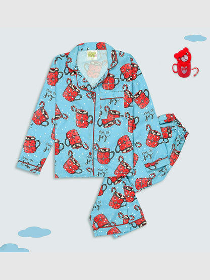 Cuppa Joy Kids Pj Set - Cotton Rayon Pj Set with Notched Collar