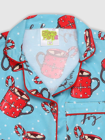 Cuppa Joy Kids Pj Set - Cotton Rayon Pj Set with Notched Collar