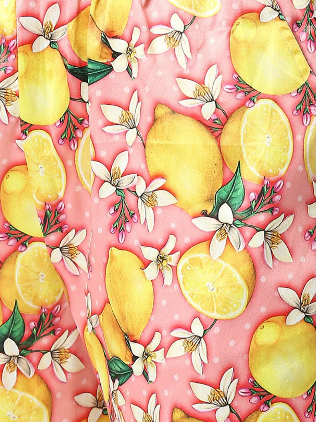 Lemon Bloom Satin Kaftan Pj Set - Luxury Printed Kaftan Pj Set