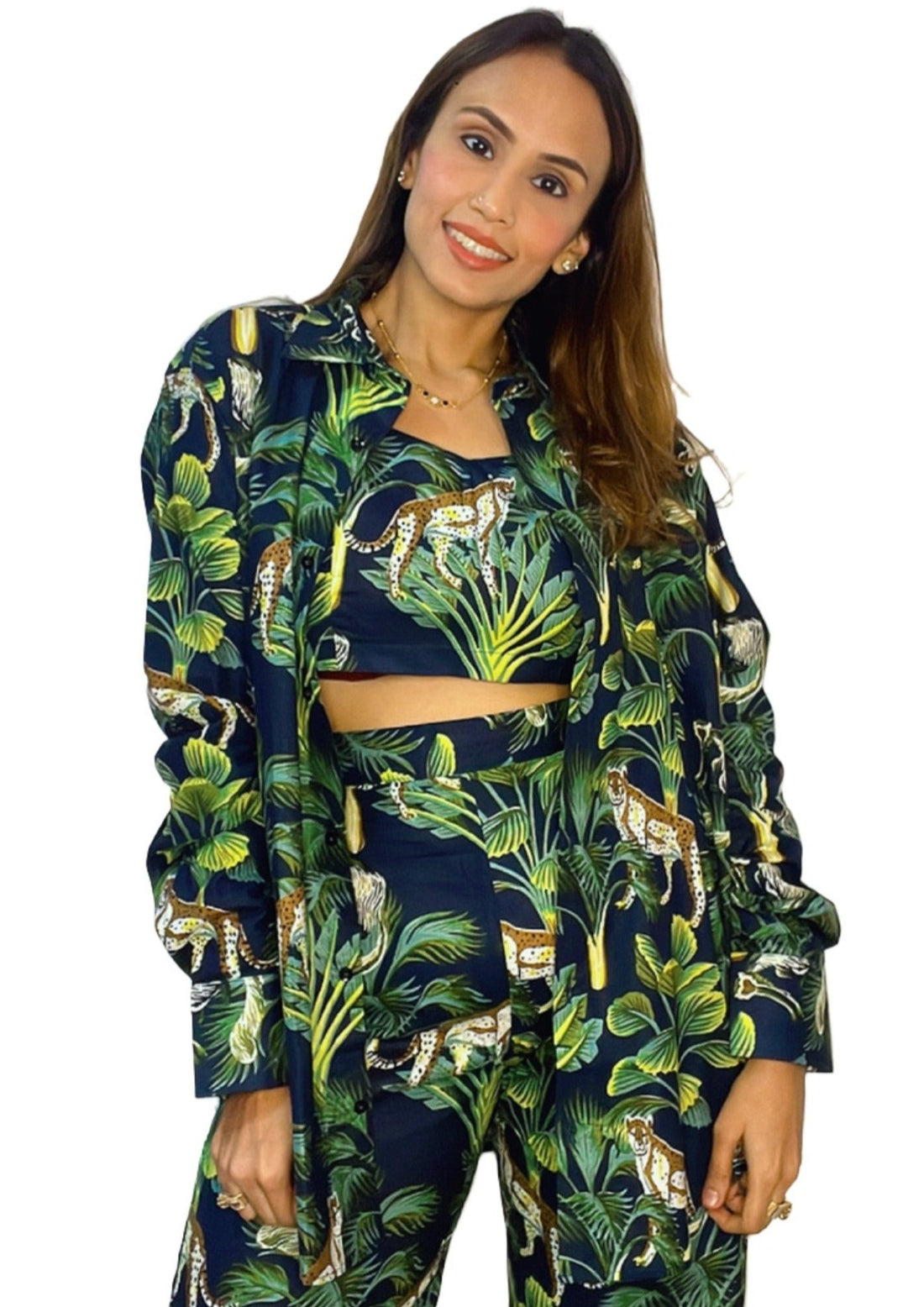 Midnight Safari Co-ord Set- 3 Piece Co-ord Set in Pure Cotton