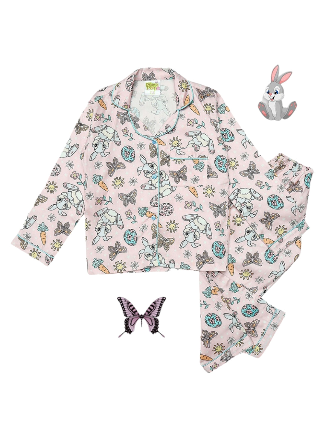 Peter Rabbit Kids Button Down Pj Set - Pure Cotton Pj Set with Notched Collar