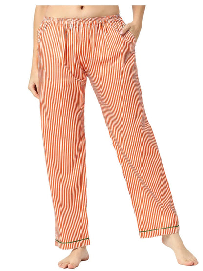 Pretty Petals Henley Neck Pj Set - Pure Cotton Pj Set in Round Neckline Style