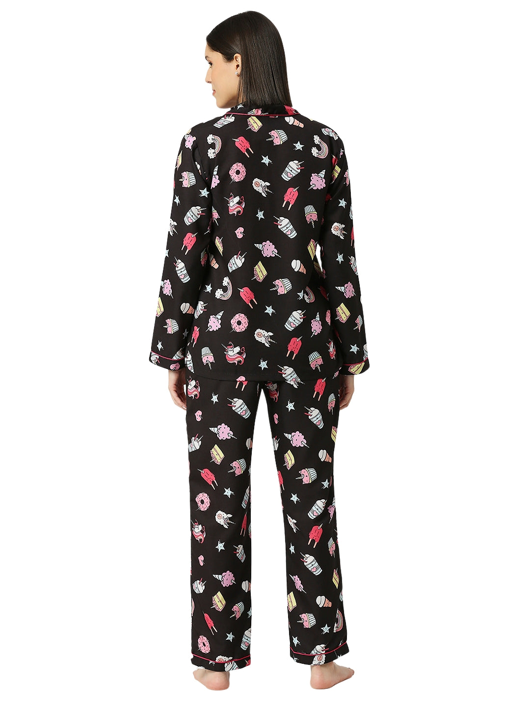 Sweet Treats Button Down Pj Set - Cotton Rayon Pj Set with Notched Collar