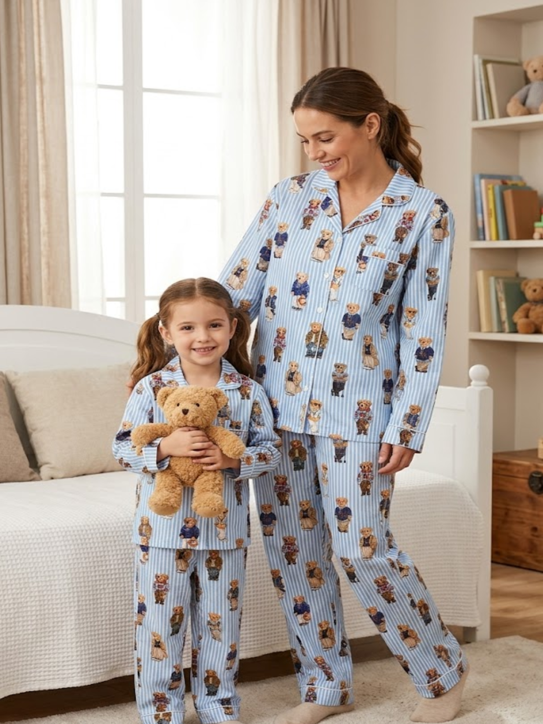 Blue Bear Club Pure Cotton Mom &amp; Kids Twinning Pj Set