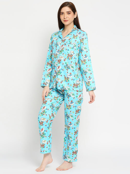 Cereal Killer Button Down Pj Set - Pure Cotton Pj Set with Notched Collar