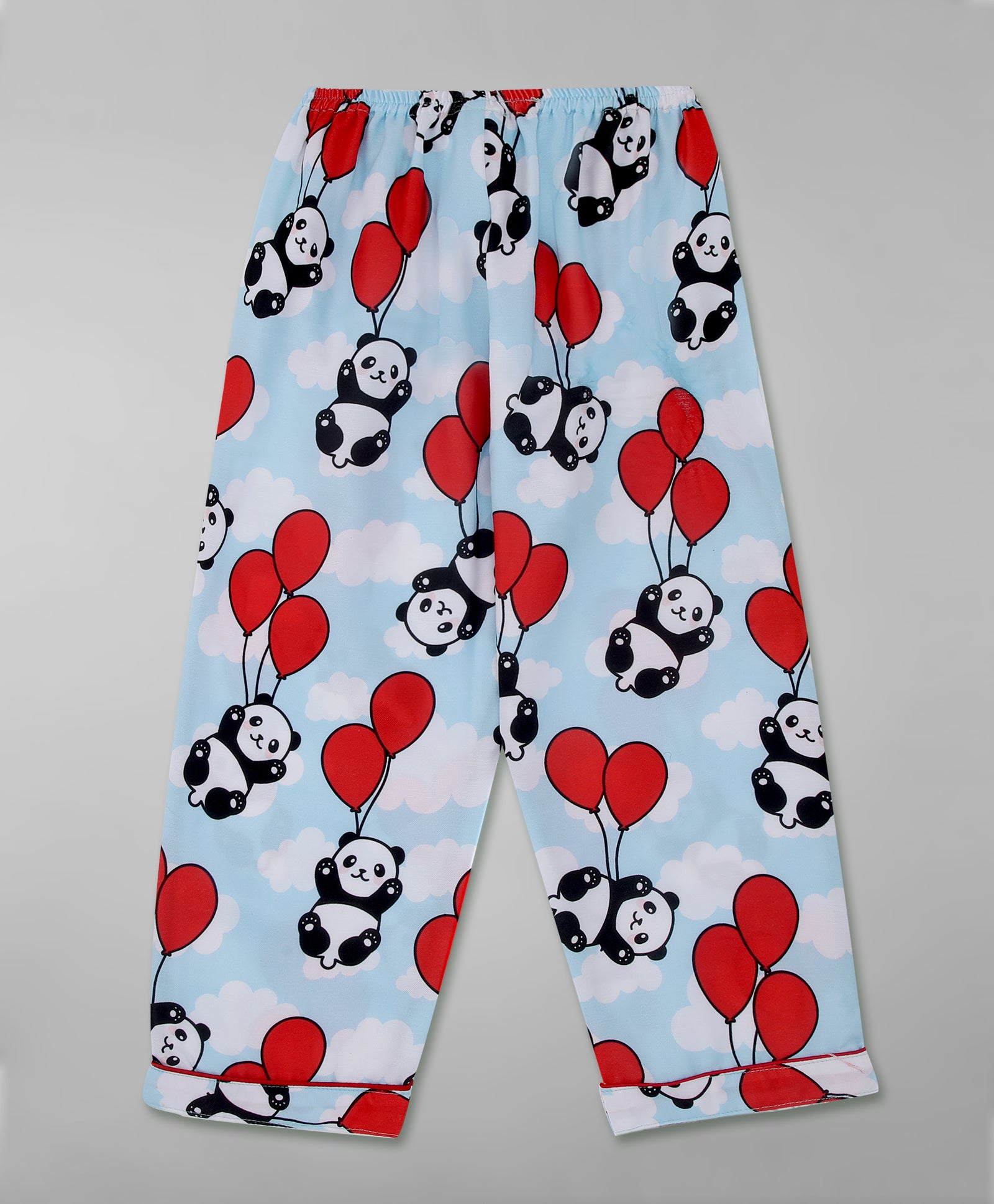 Happy Panda Kids Pj Set - Cotton Rayon Pj Set with Notched Collar