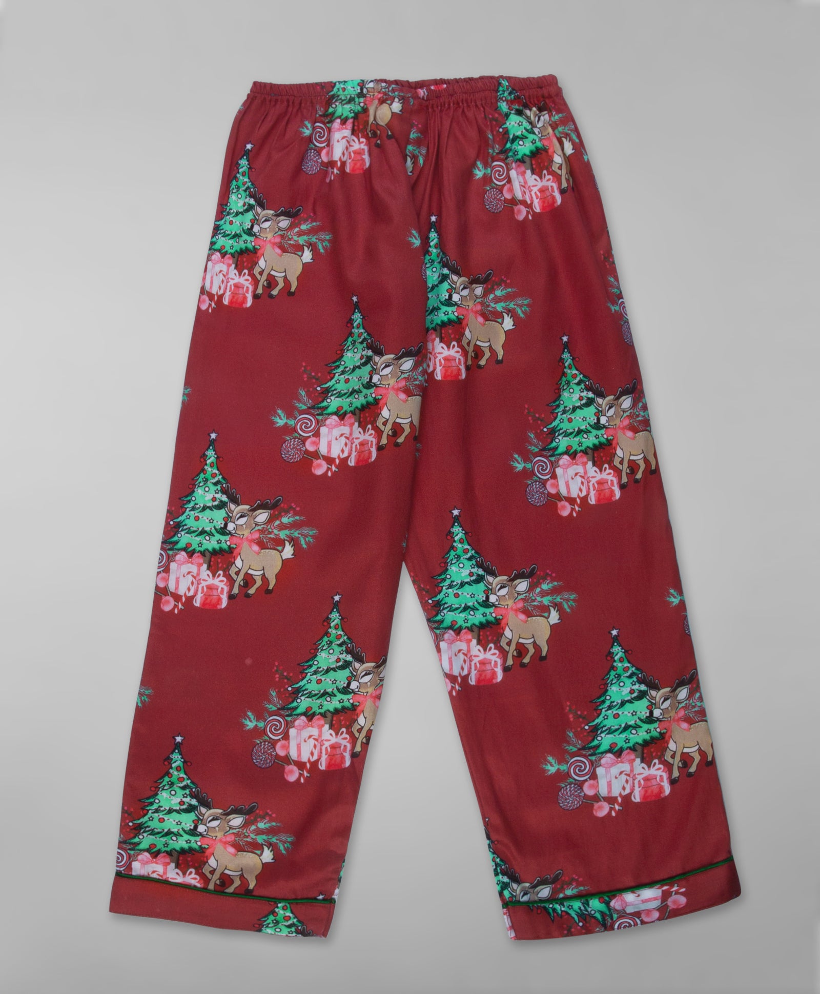 Holly Jolly Kids Button Down Pj Set - Pure Cotton Pj Set with Notched Collar