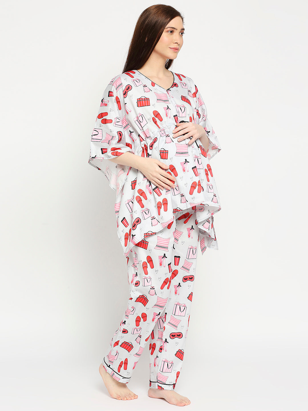 Victoria's Secret Maternity Kaftan Pj Set - Pure Cotton Pj Set in Kaftan Style with Single Invisible Zip