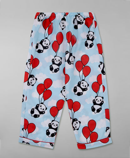 Happy Panda Kids Pj Set - Cotton Rayon Pj Set with Notched Collar