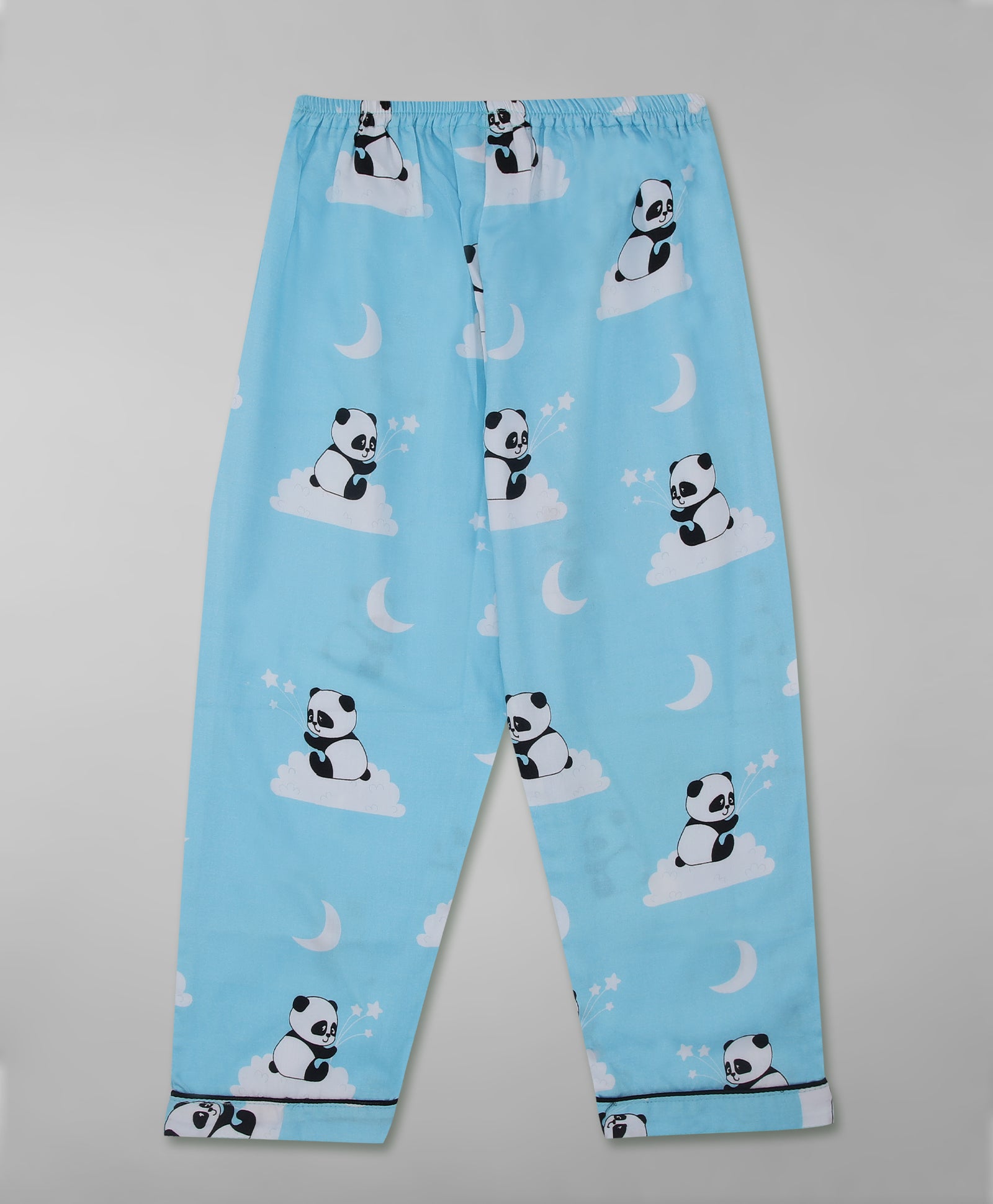 Dreaming Panda  Kids Button Down Pj Set - Pure Cotton Pj Set with Notched Collar