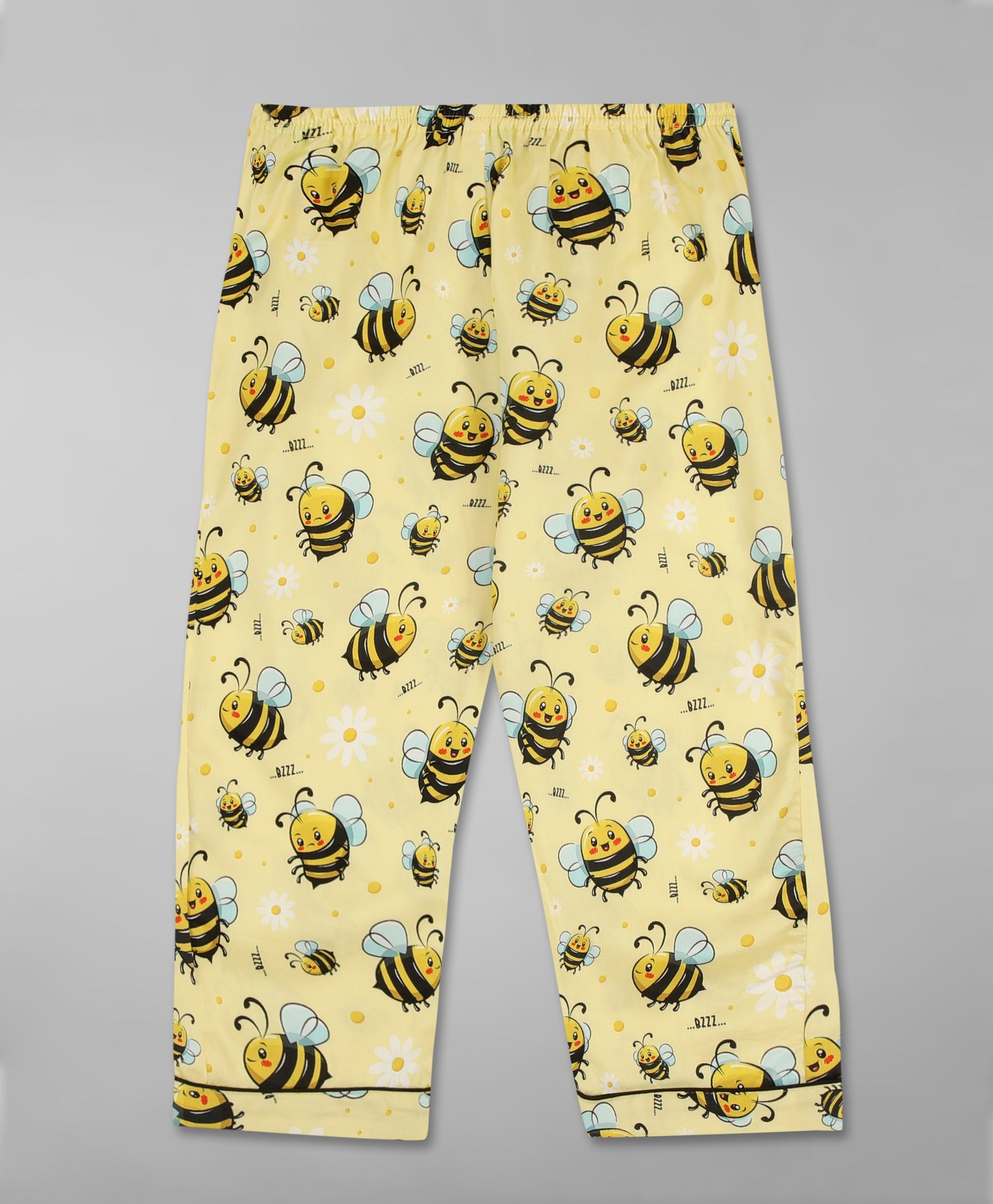 Bumblebee Kids Button Down Pj Set - Pure Cotton Pj Set with Notched Collar