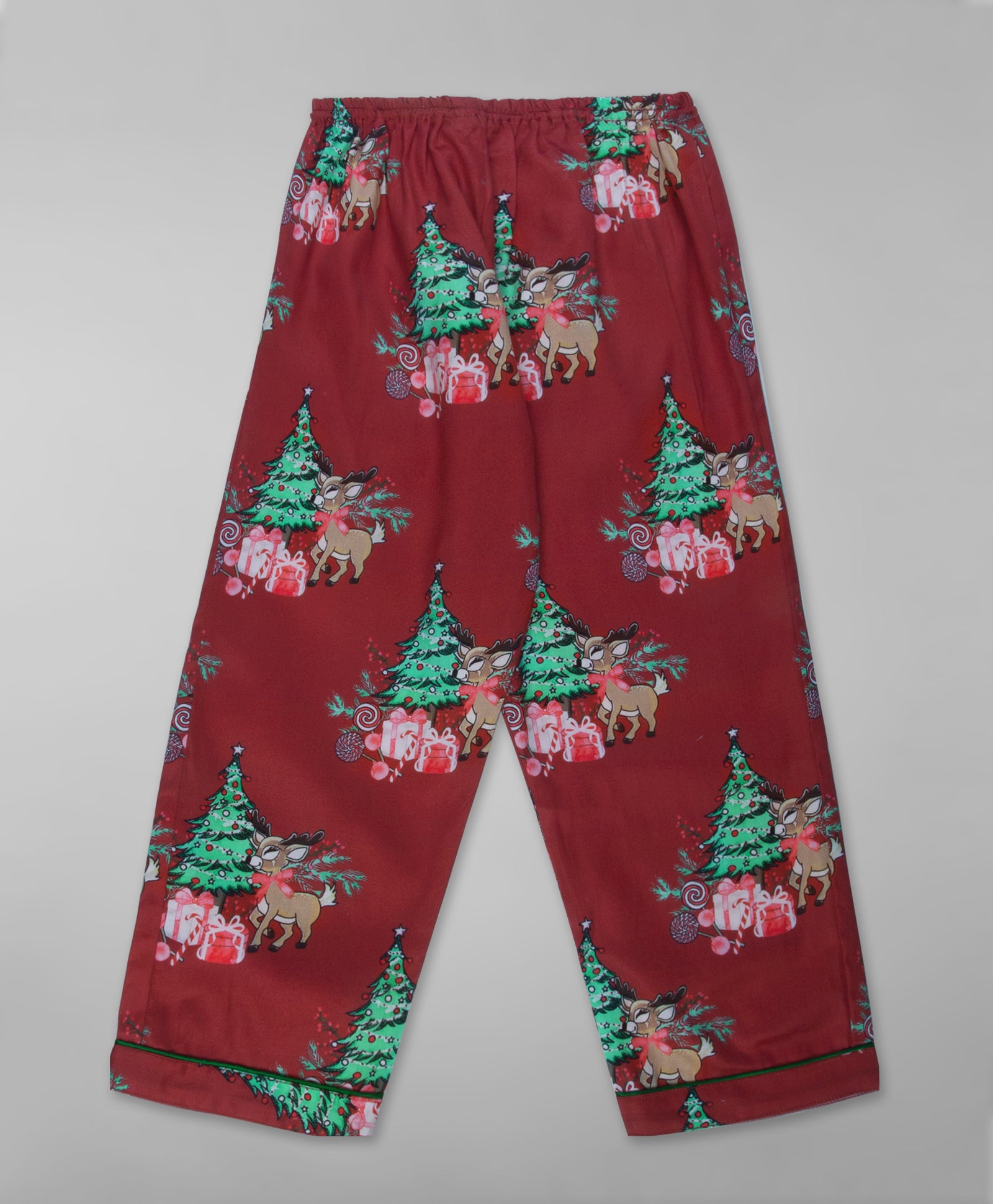 Holly Jolly Kids Button Down Pj Set - Pure Cotton Pj Set with Notched Collar