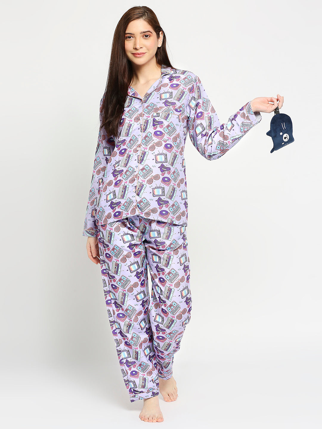 Retro Rage Button Down Pj Set - Cotton Rayon Pj Set with Notched Collar