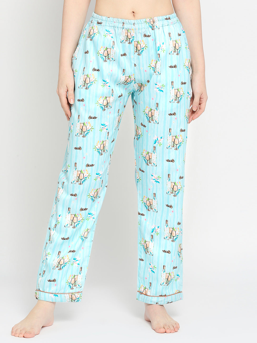 Bright Like Bubbly Button Down Pj Set - Pure Cotton Pj Set with Notched Collar