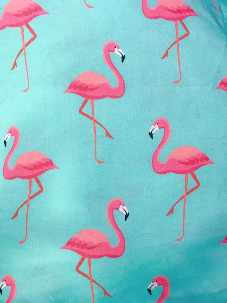 Pink Flamingo Maternity Pj Set - Pure Cotton Pj Set in Round Neck with 2 Invisible Zips For Feeding