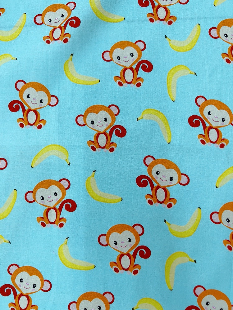 Funky Monkey Button Down Pj Set - Pure Cotton Pj Set with Notched Collar