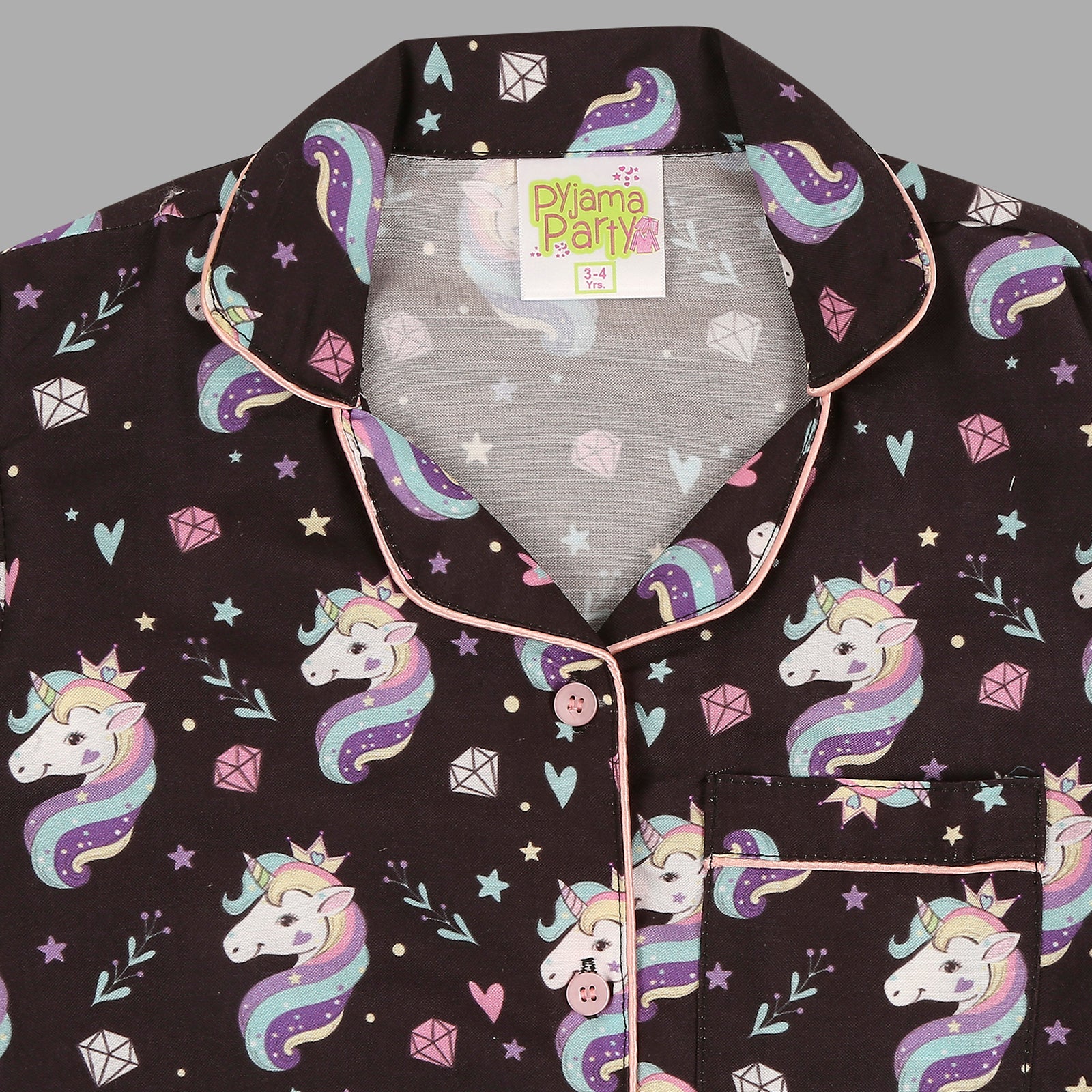 Be A Unicorn Kids Pj Set - Cotton Rayon Pj Set with Notched Collar