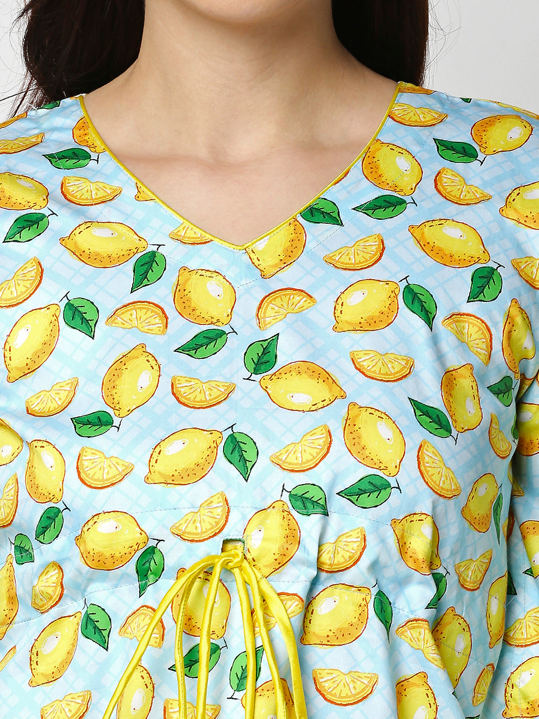 Limoncello Kaftan Pj Set - Pure Cotton Pj Set in Kaftan Style