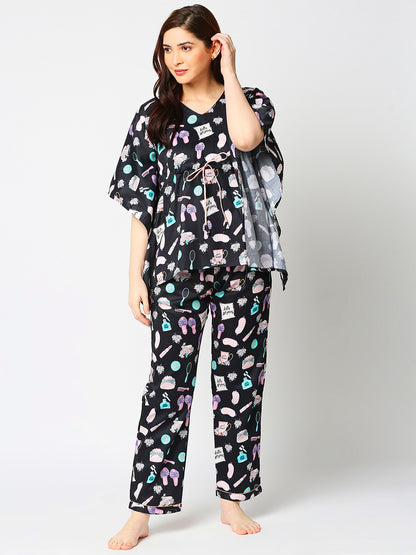 Spa Time Kaftan Pj Set - Pure Cotton Pj Set in Kaftan Style