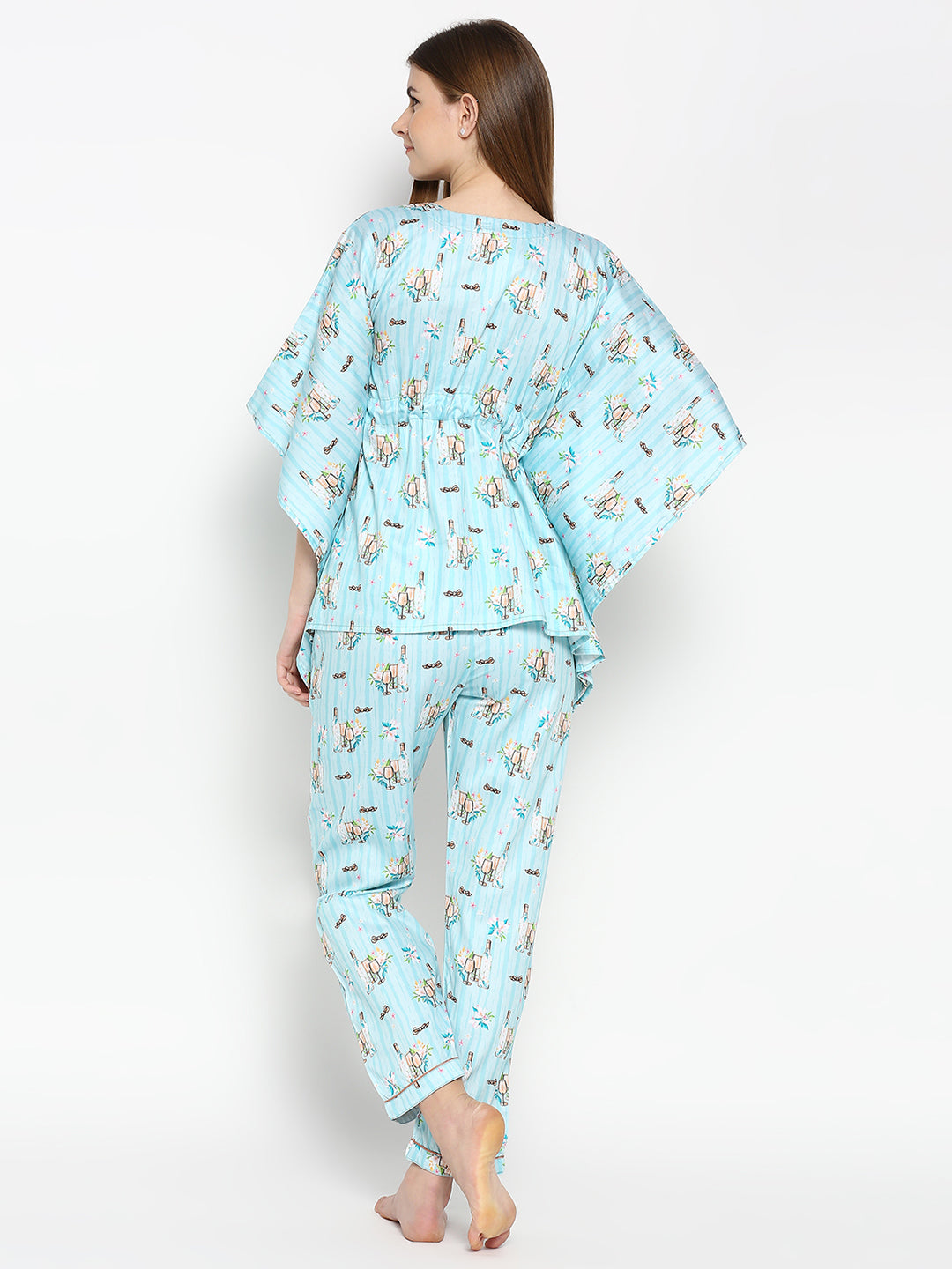 Bright Like Bubbly Kaftan Pj Set - Pure Cotton Pj Set in Kaftan Style