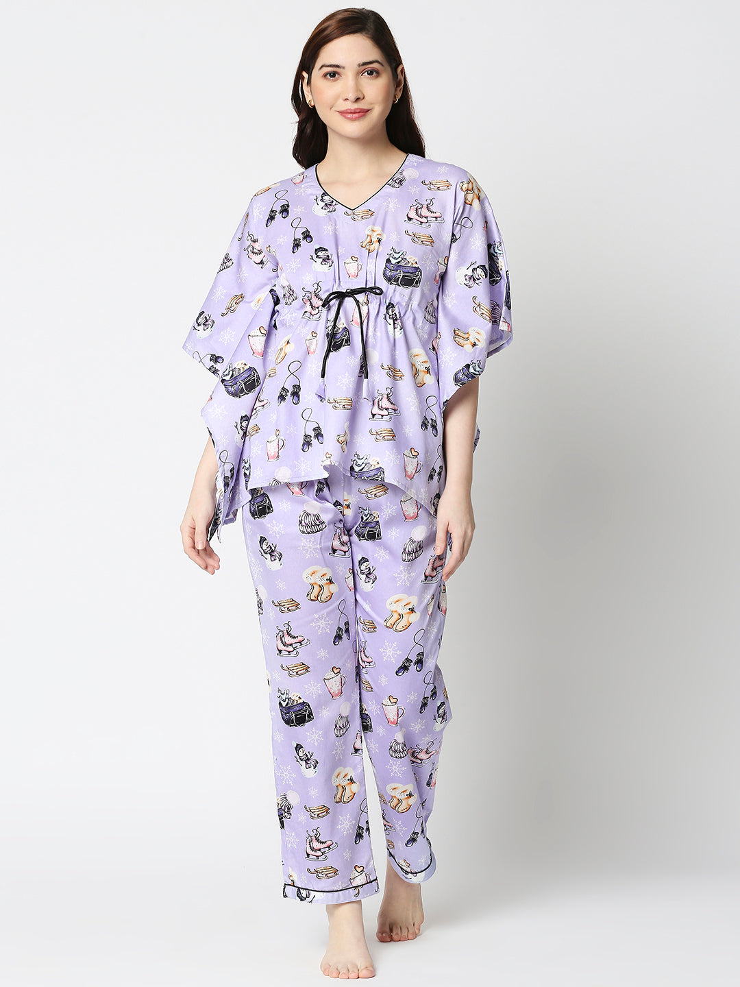 Cozy Winter Kaftan Pj Set - Pure Cotton Pj Set in Kaftan Style