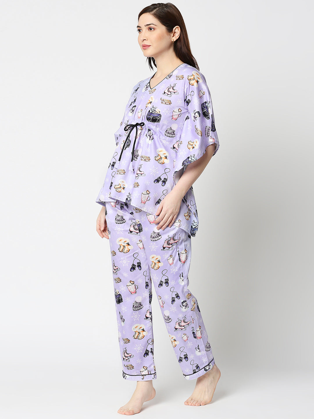 Cozy Winter Kaftan Pj Set - Pure Cotton Pj Set in Kaftan Style