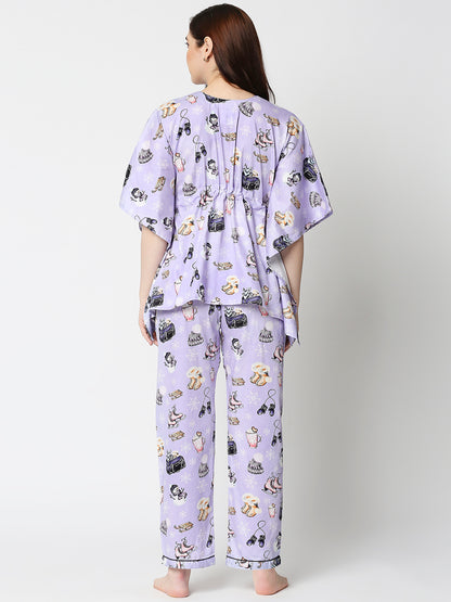 Cozy Winter Kaftan Pj Set - Pure Cotton Pj Set in Kaftan Style