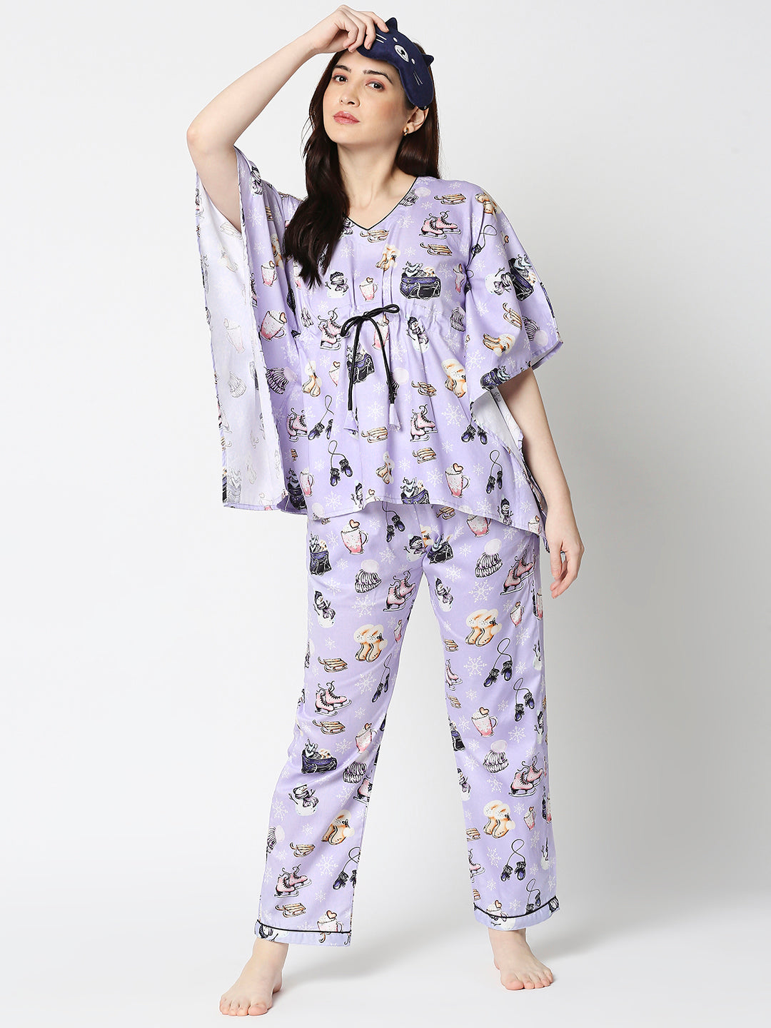 Cozy Winter Kaftan Pj Set - Pure Cotton Pj Set in Kaftan Style