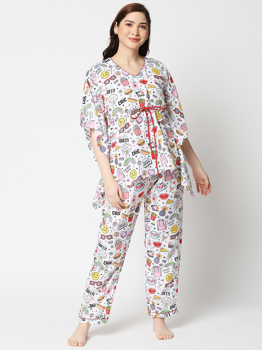 Pop Kaftan Pj Set - Cotton Rayon Pj Set in Kaftan Style