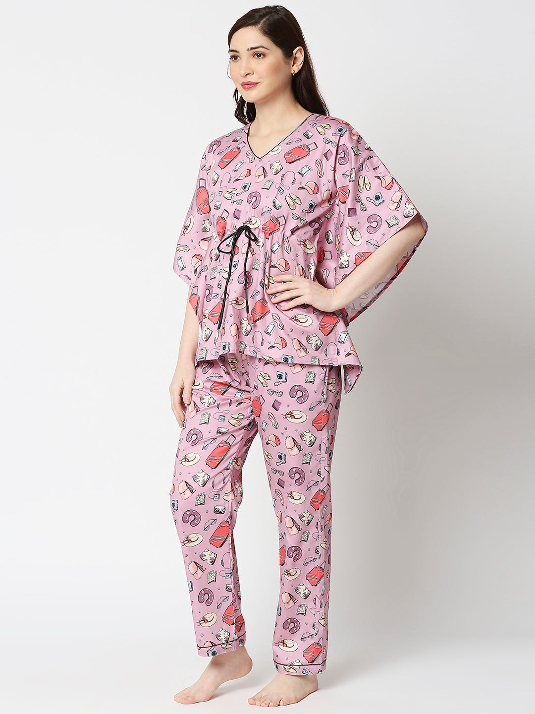 Travel Addict Kaftan Pj Set - Pure Cotton Pj Set in Kaftan Style