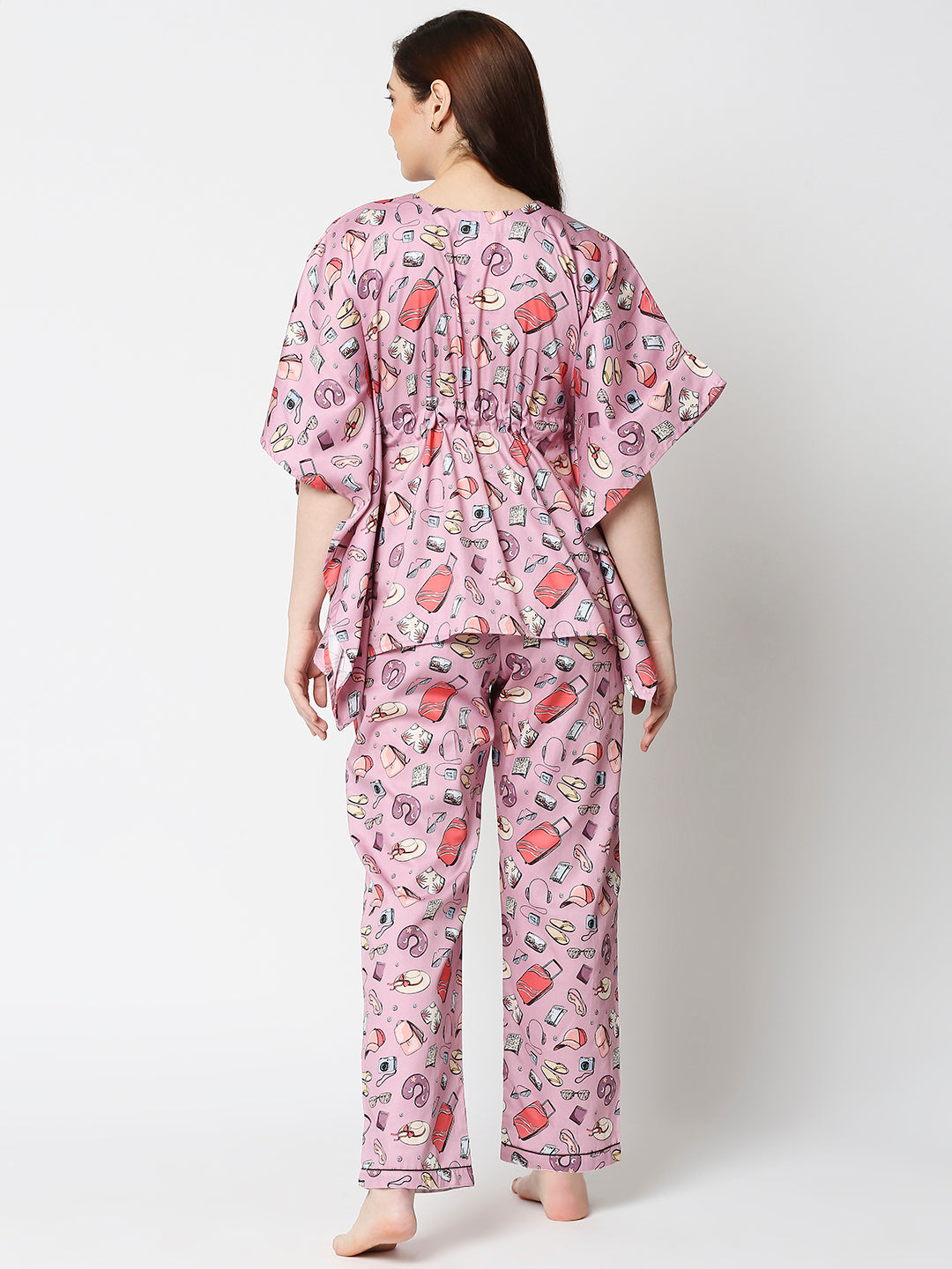 Travel Addict Kaftan Pj Set - Pure Cotton Pj Set in Kaftan Style