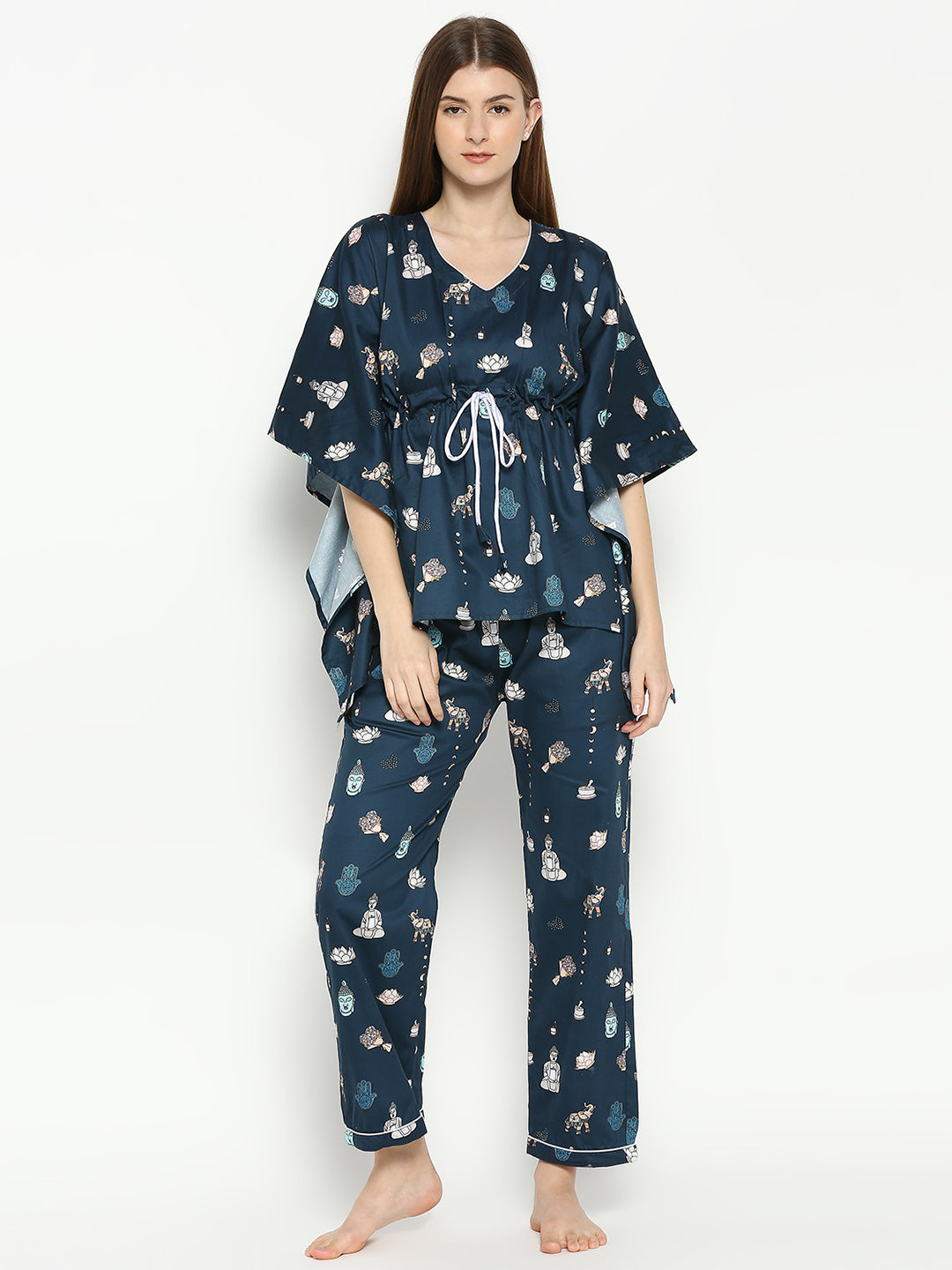 Inner Peace Kaftan Pj Set - Pure Cotton Pj Set in Kaftan Style