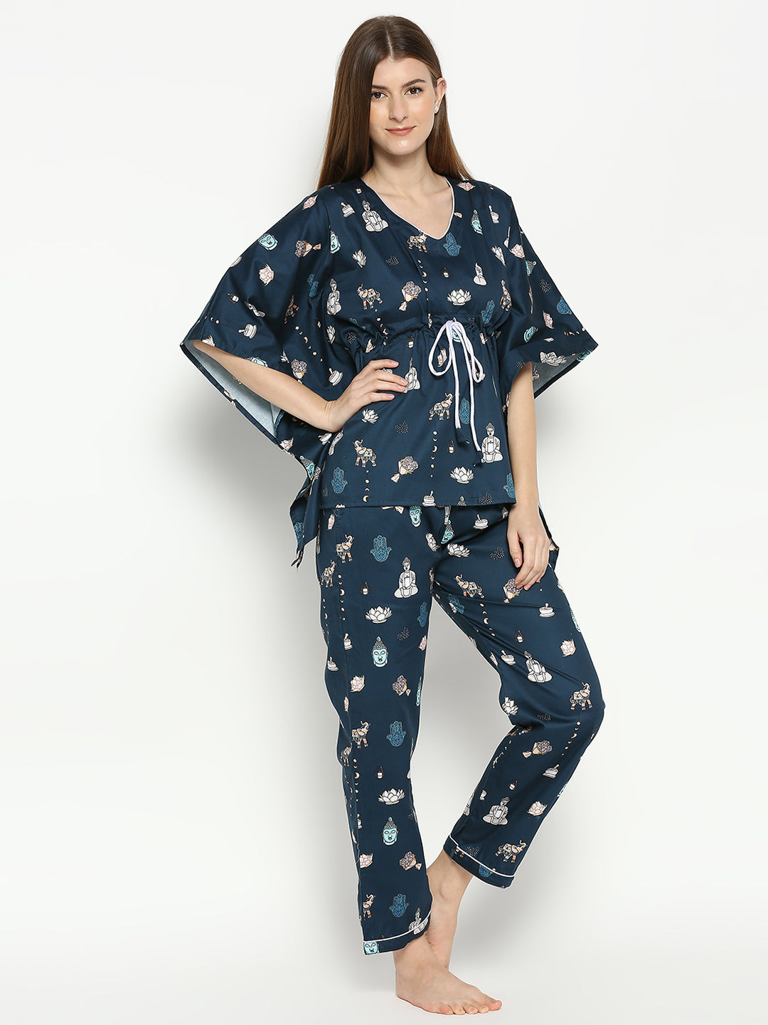 Inner Peace Kaftan Pj Set - Pure Cotton Pj Set in Kaftan Style