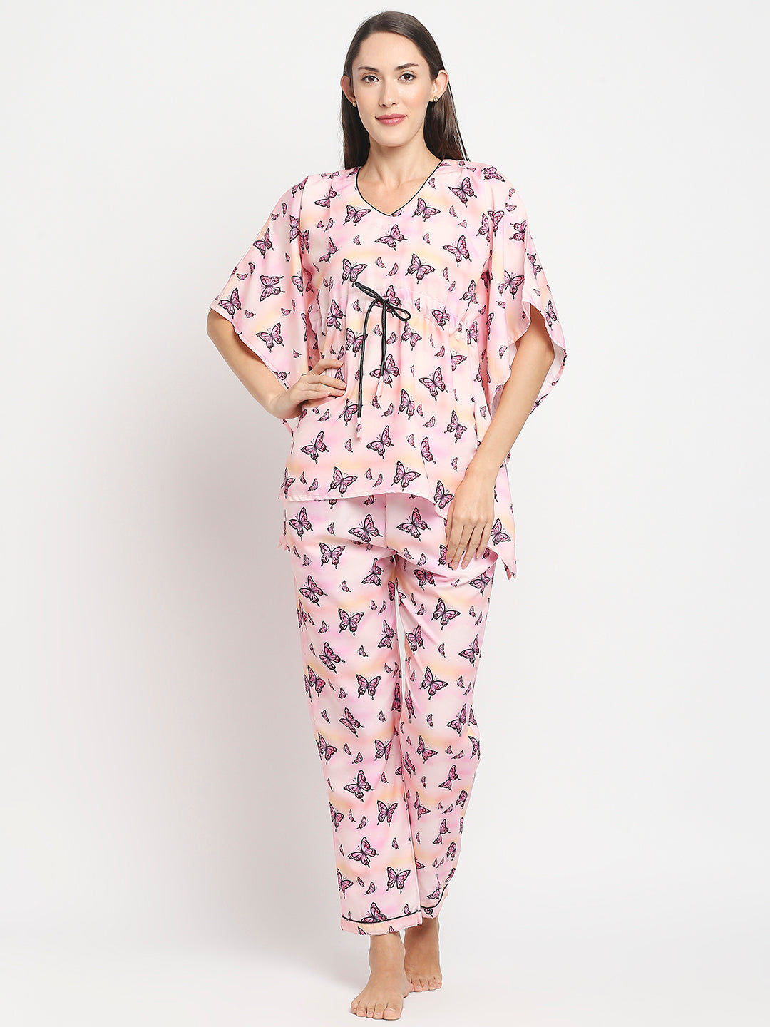 Butterfly Kaftan Pj Set - Cotton Rayon Pj Set in Kaftan Style