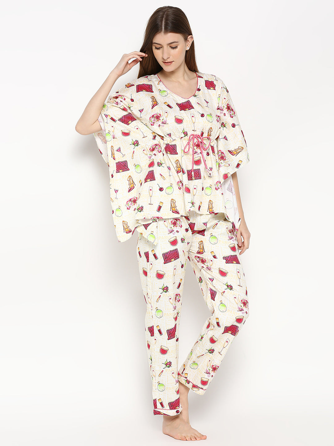 Date Night Kaftan Pj Set - Pure Cotton Pj Set in Kaftan Style
