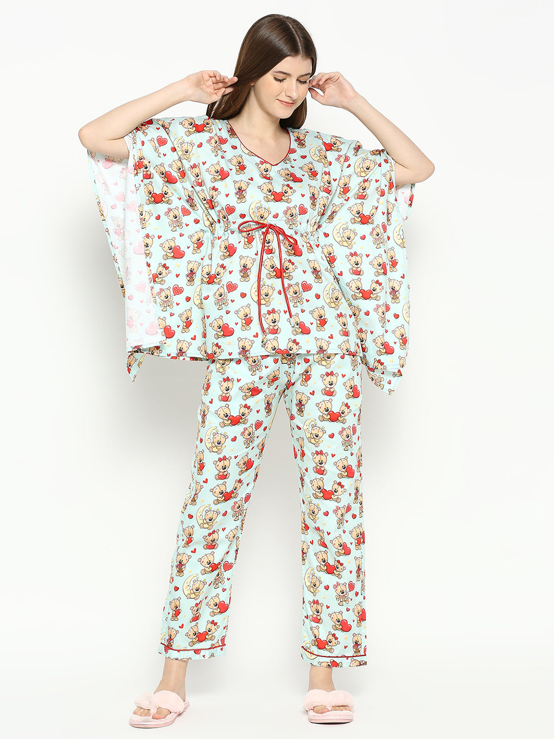 Loving Teddy Kaftan Pj Set - Pure Cotton Pj Set in Kaftan Style