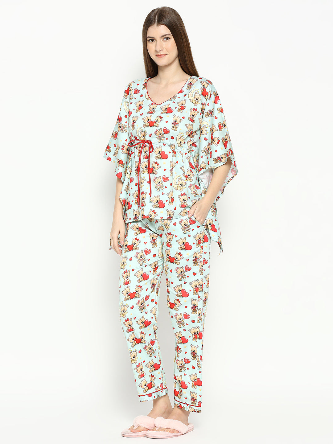 Loving Teddy Kaftan Pj Set - Pure Cotton Pj Set in Kaftan Style