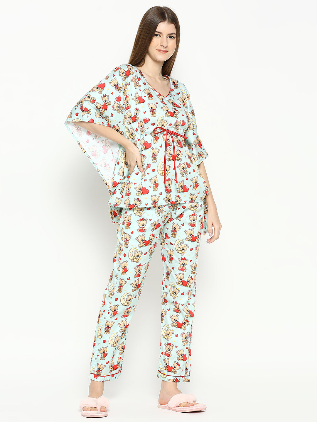 Loving Teddy Kaftan Pj Set - Pure Cotton Pj Set in Kaftan Style