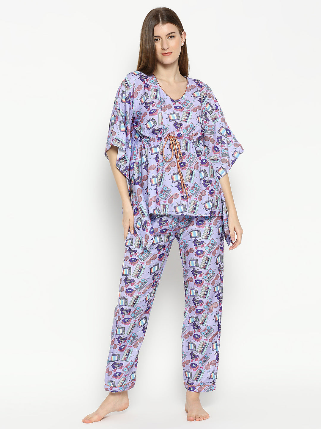 Retro Rage Kaftan Pj Set - Cotton Rayon Pj Set in Kaftan Style