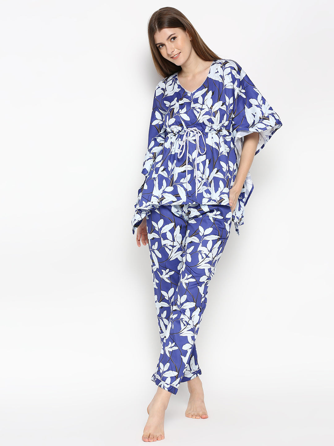 Purple Blush Kaftan Pj Set - Pure Cotton Pj Set in Kaftan Style