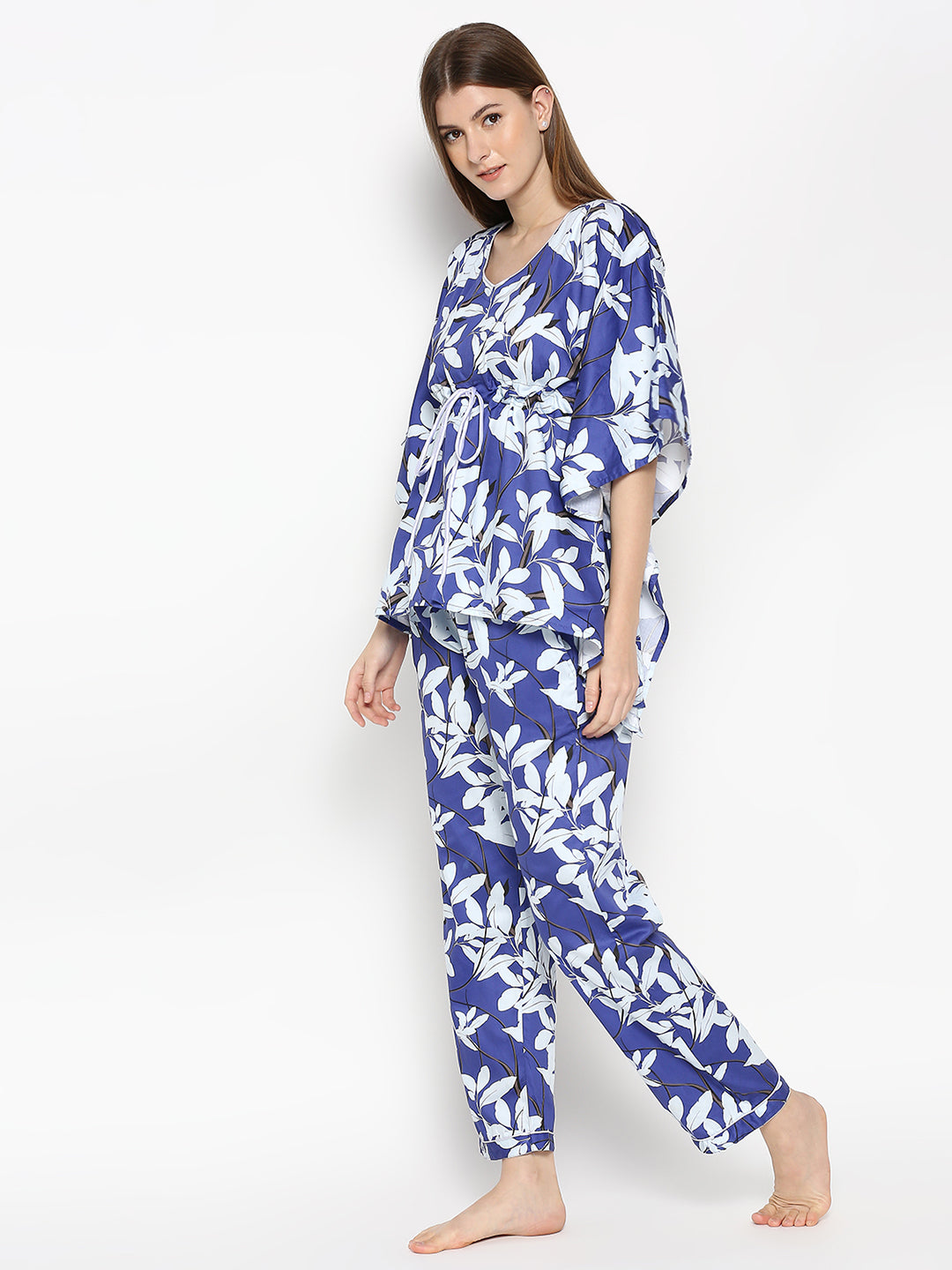 Purple Blush Kaftan Pj Set - Pure Cotton Pj Set in Kaftan Style