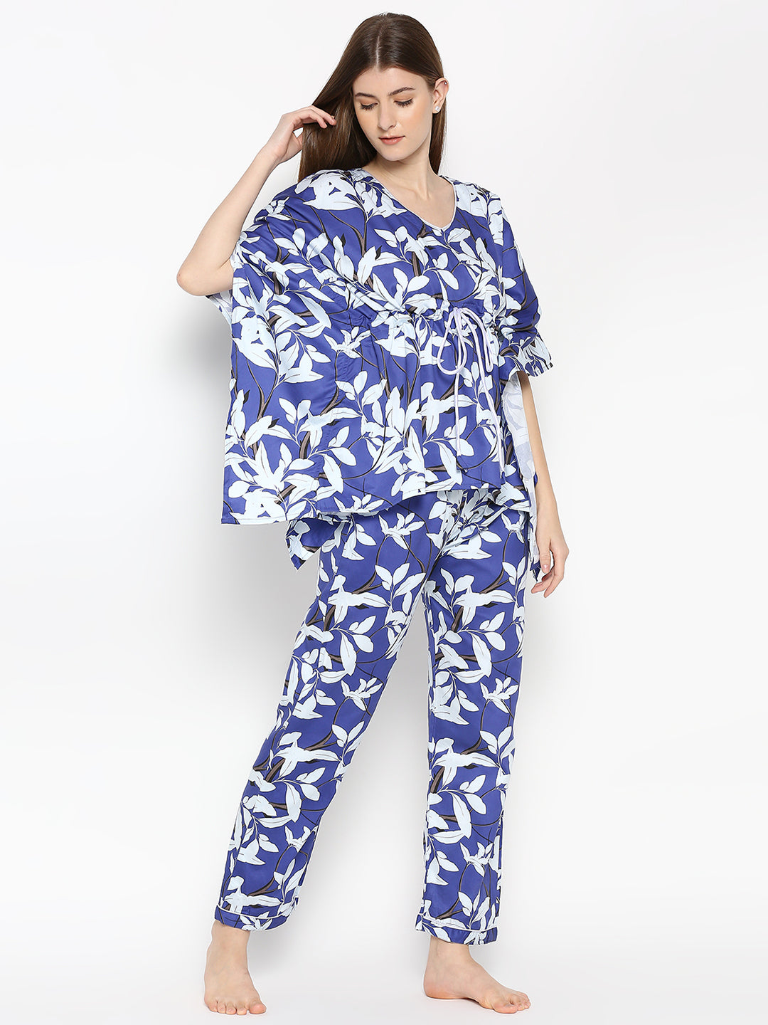 Purple Blush Kaftan Pj Set - Pure Cotton Pj Set in Kaftan Style