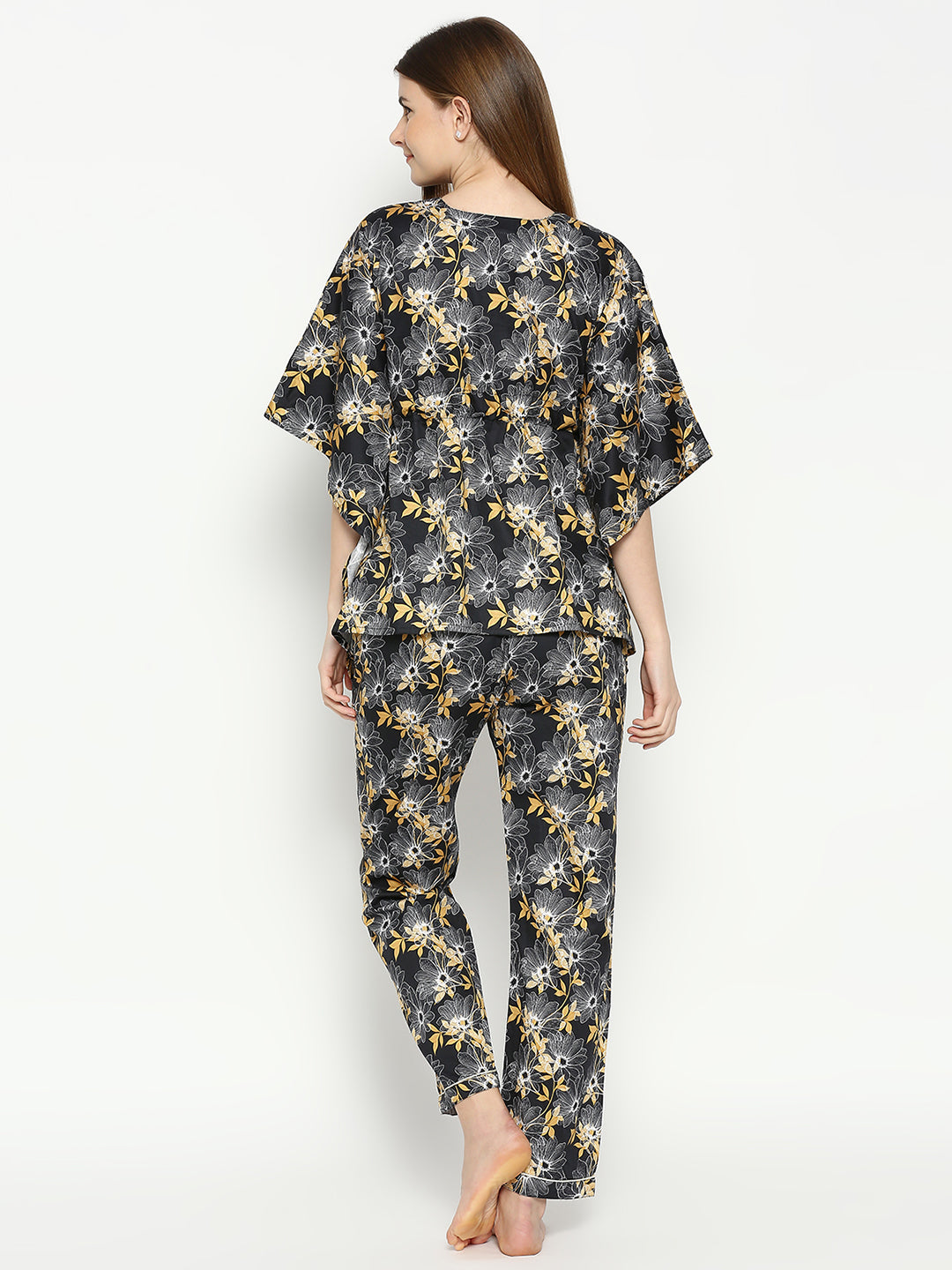 Black Beauty Kaftan Pj Set - Pure Cotton Pj Set in Kaftan Style