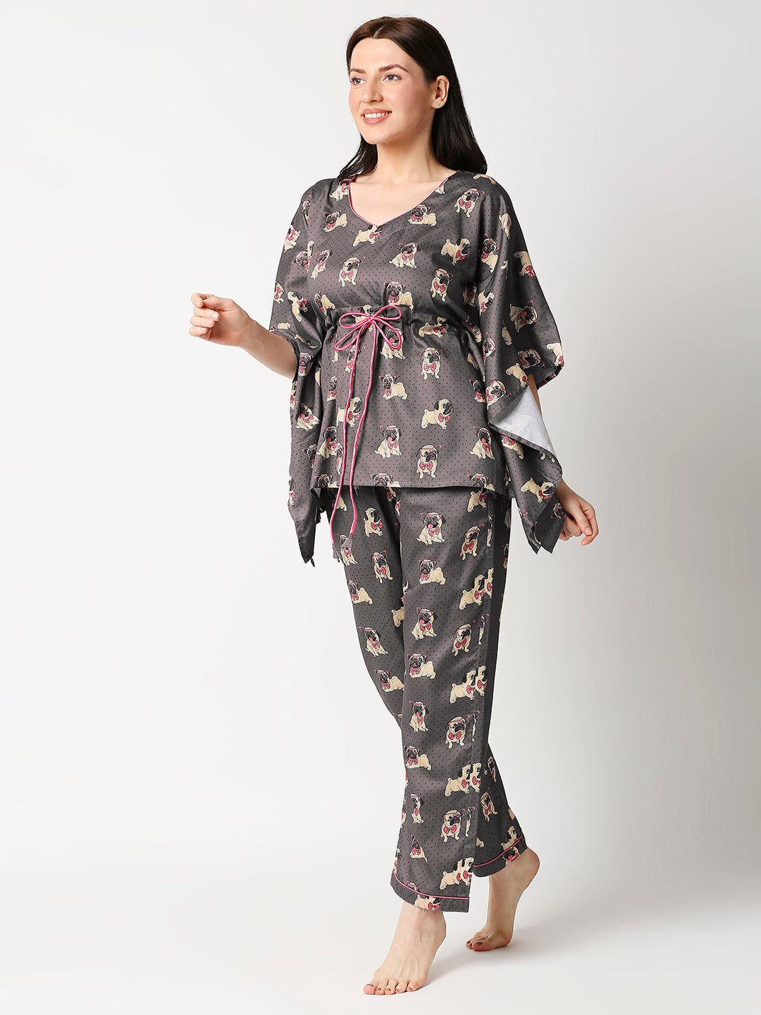 Pug Life Kaftan Pj Set - Pure Cotton Pj Set in Kaftan Style