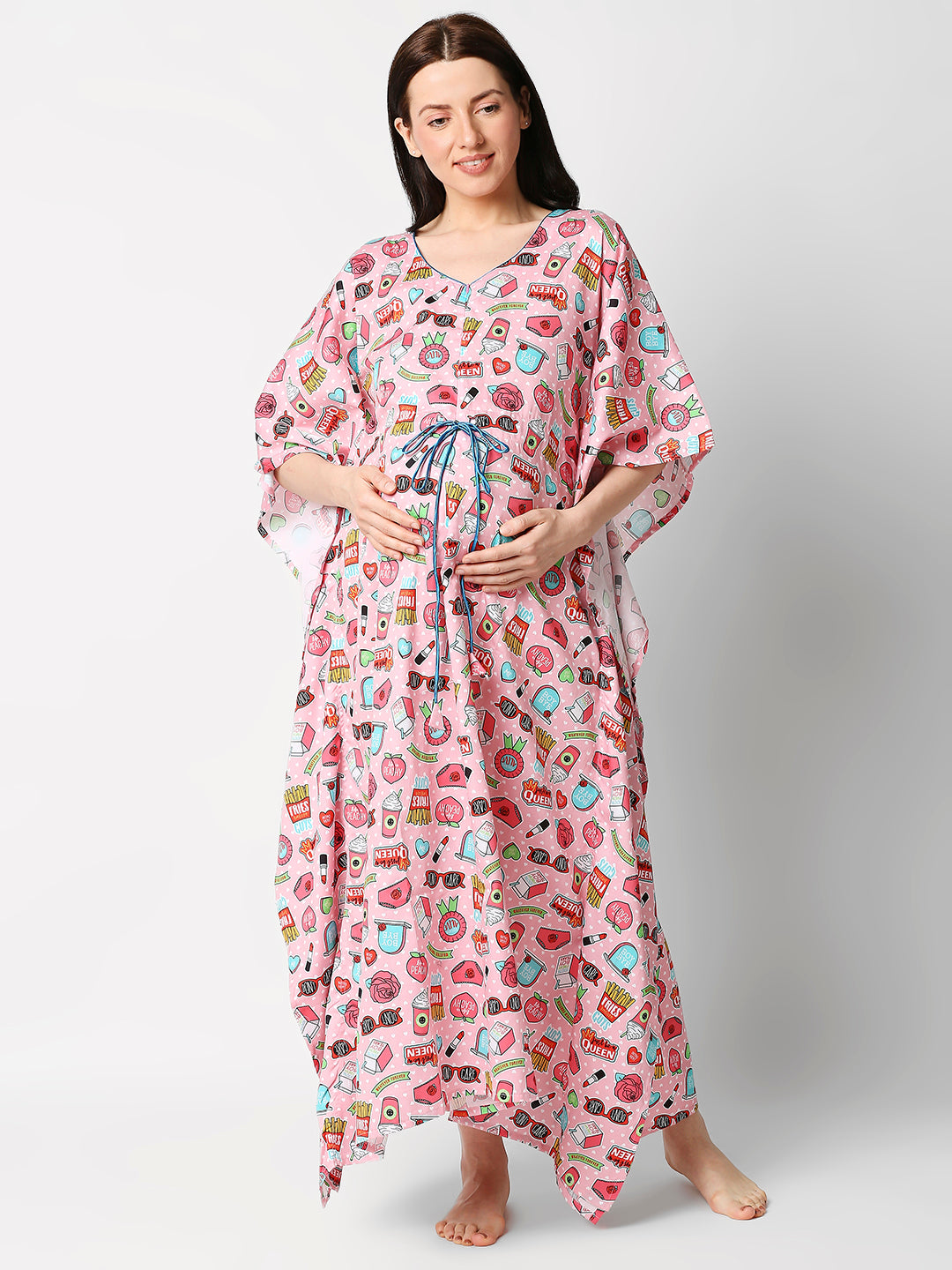 Feminist Maternity Kaftan Gown - With Single Invisible Zip for feeding