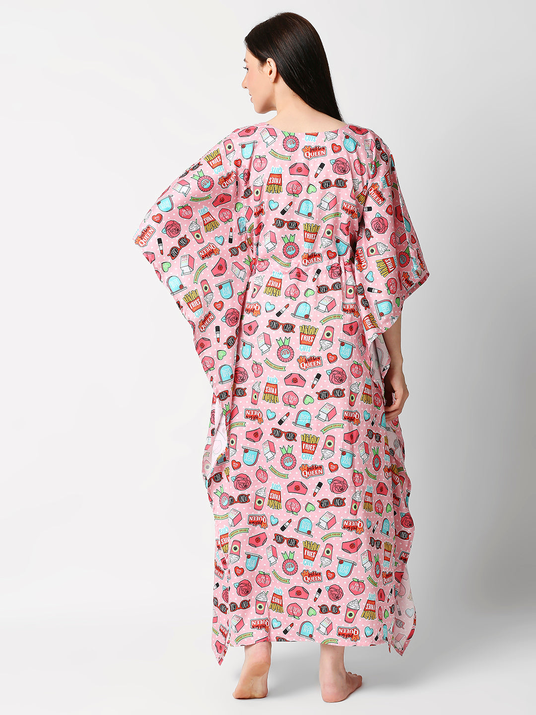 Feminist Maternity Kaftan Gown - Pure Cotton Kaftan Gown With Single Invisible Zip for feeding